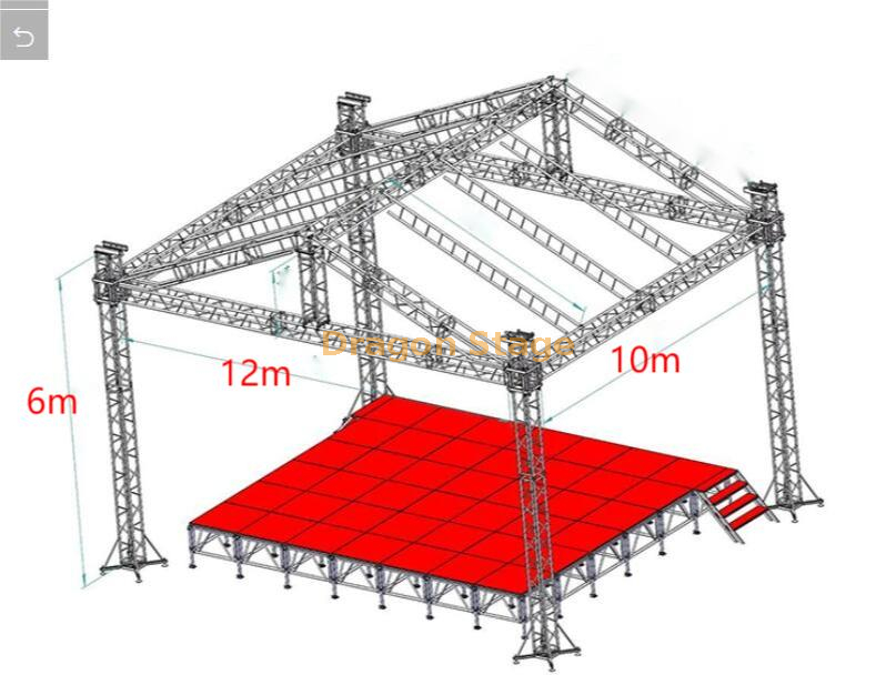 Prix ​​​​de la ferme de toit légère en aluminium pour événement 12x10x6m