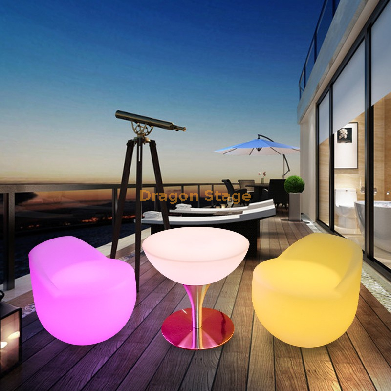 Led Lumineux Meubles Table Et Chaise Combinaison Carte Siège Stand KTV Bar Table En Plein Air Coloré De Mode Canapé Chaise