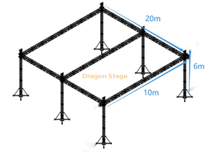 Système de treillis d'éclairage de piste carré personnalisé 20x10x6m